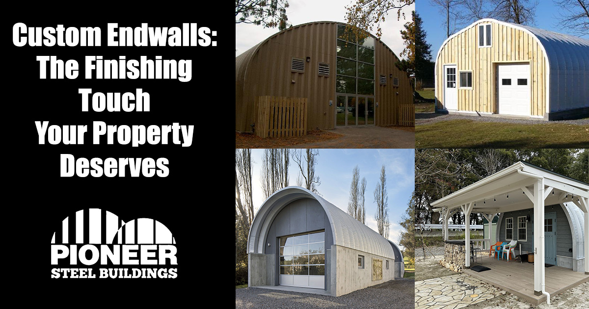 Four examples of Pioneer Buildings custom end walls
